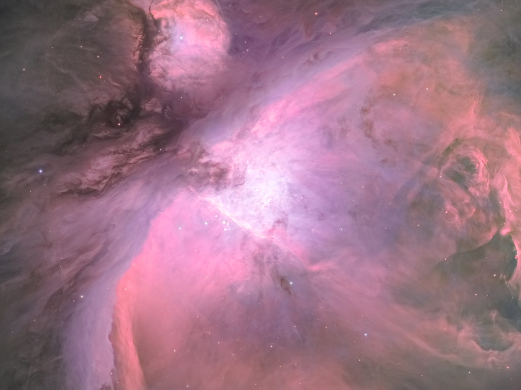 Teil des Orionnebels als RGB-HA Komposit 