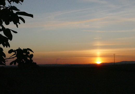 Lichtsäule bei Sonnenaufgang